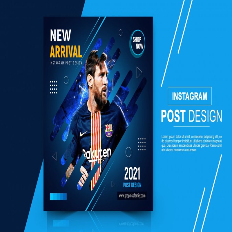 فایل طرح PSD پست اینستاگرام فروشگاه ورزشی - Sports eCommerce Instagram Post Design PSD