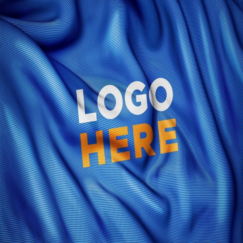 فایل موکاپ لوگو فتوشاپ با بافت پارچه جرسی ورزشی - Sports Jersey Fabric Texture Photoshop Logo Mockup