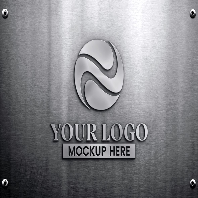 فایل موکاپ لوگو استیل ضد زنگ - Stainless Steel Logo Mockup