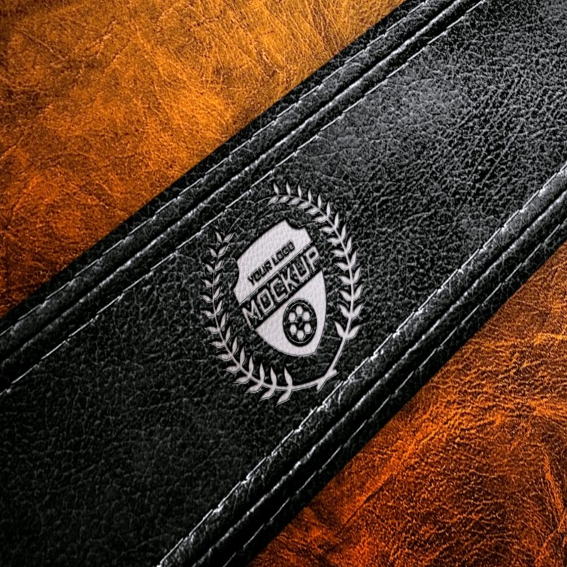 فایل موکاپ لوگو مهر روی چرم - Stamp Logo Mockup on Leather