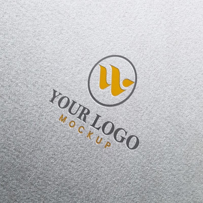فایل ماکت لوگوی مهر شده روی کاغذ سفید - Stamped logo mockup on white paper