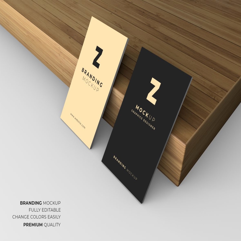فایل موکاپ کارت ویزیت ایستاده - Standing Business Card Mockup
