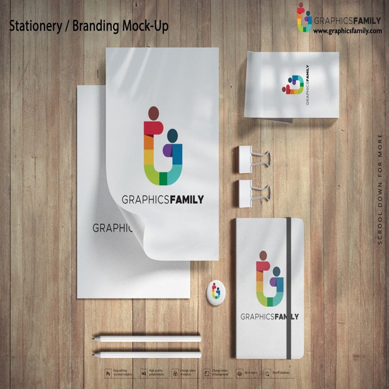 فایل موکاپ برند لوازم التحریر - Stationery Branding Mock-Up