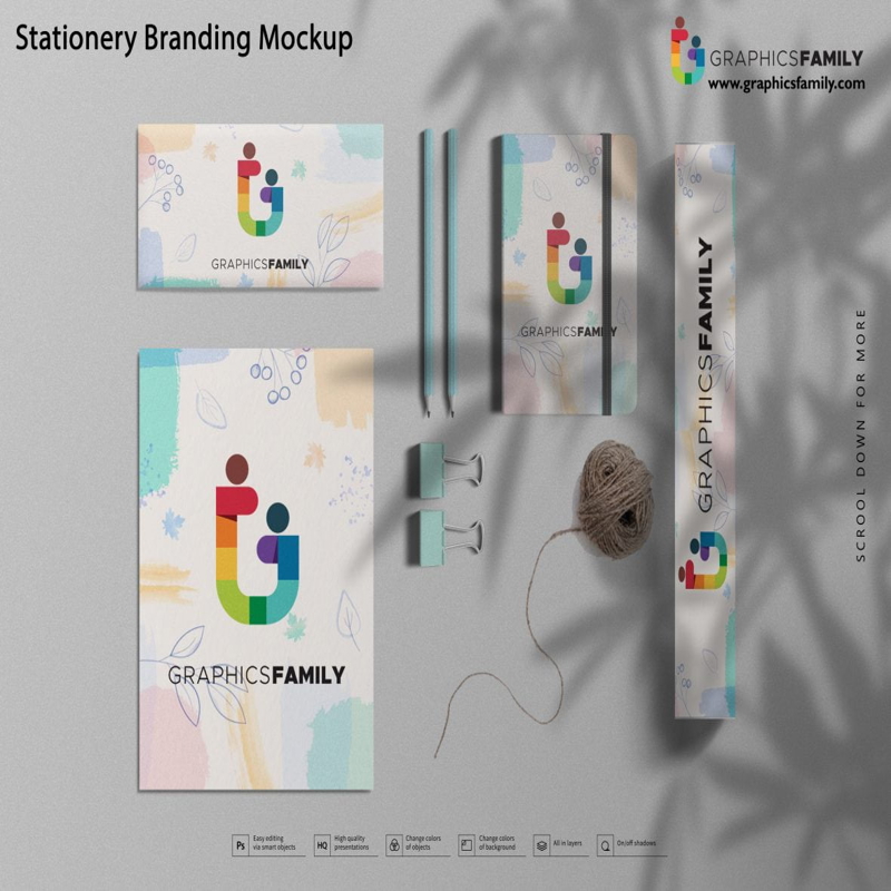 فایل ماکت لوازم التحریر برای برندسازی حرفه ای - Stationery Mockup for Professional Branding