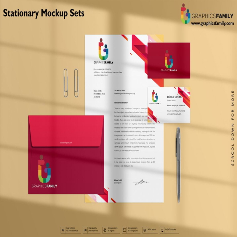 فایل مجموعه ماکت لوازم التحریر PSD - Stationery Mockup Sets PSD