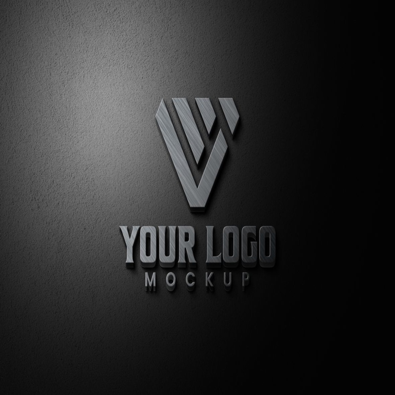 فایل موکاپ لوگو علامت تجاری فولادی - Steel Signage Logo Mockup