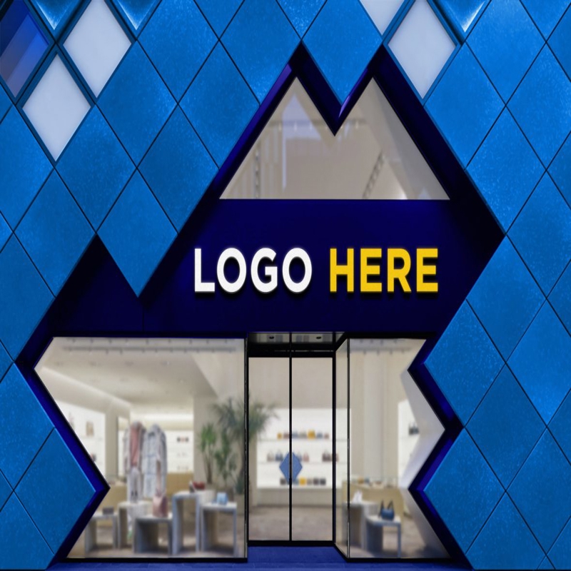 فایل موکاپ لوگو فروشگاه - Storefront Logo Mockup