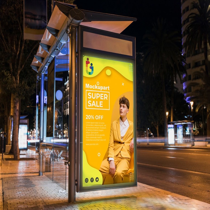 فایل موکاپ بیلبورد خیابانی PSD - Street Billboard PSD MockUp