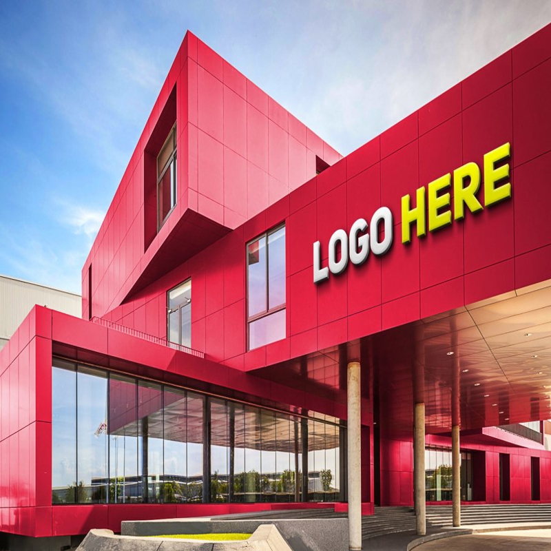 فایل موکاپ لوگو ساختمان استودیو - Studio Building Logo Mockup