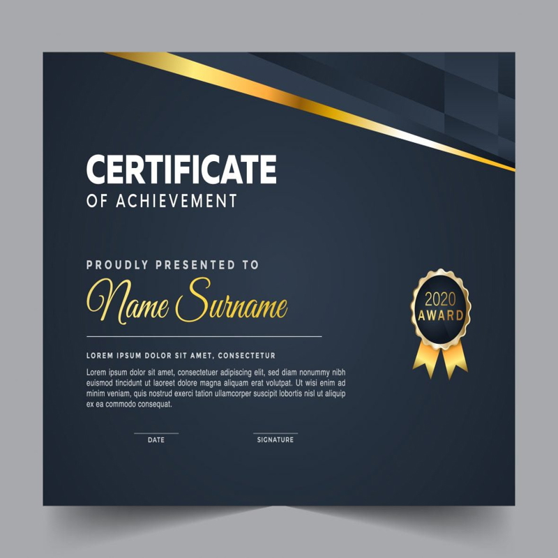 فایل طراحی گواهینامه شیک - Stylish Certificate Design