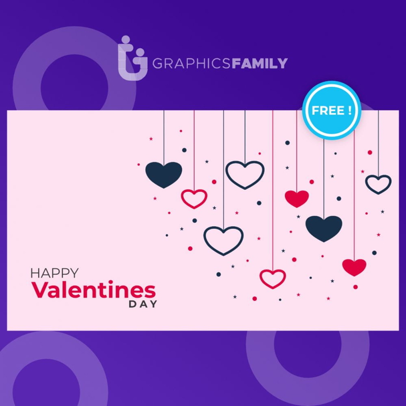 فایل پس زمینه قلب های آویز شیک برای روز ولنتاین - Stylish Hanging Hearts Background for Valentines Day
