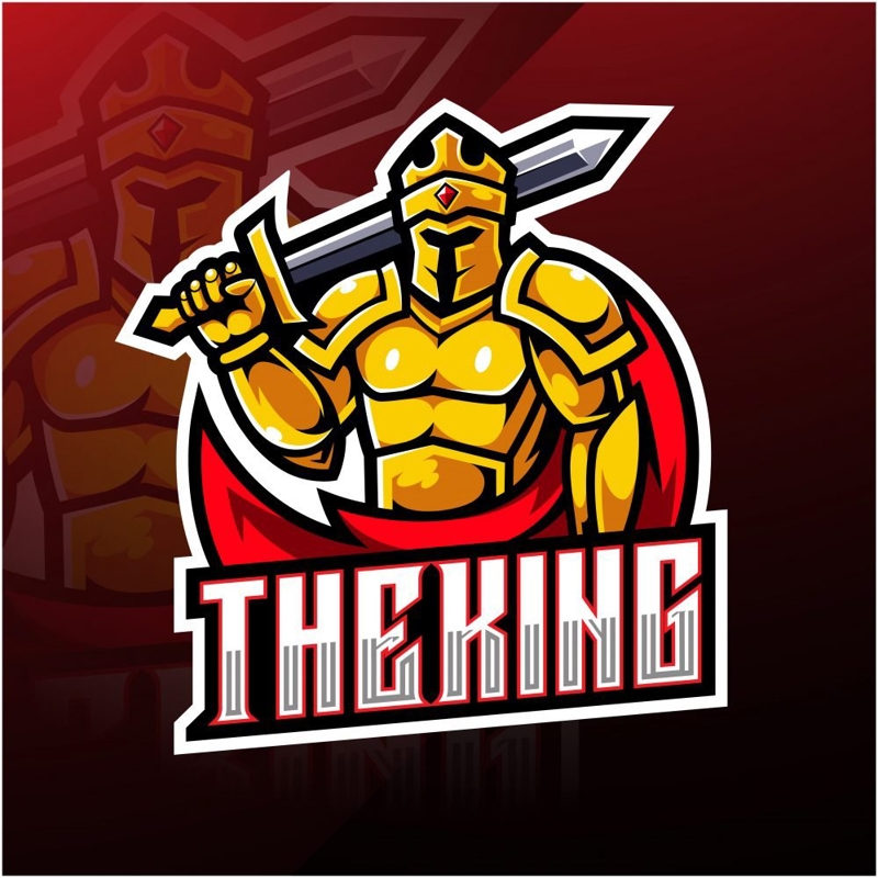 فایل لوگوی قبیله بازی‌های ورزش‌های الکترونیکی پادشاه - The King Esports Gaming Clan Mascot Logo