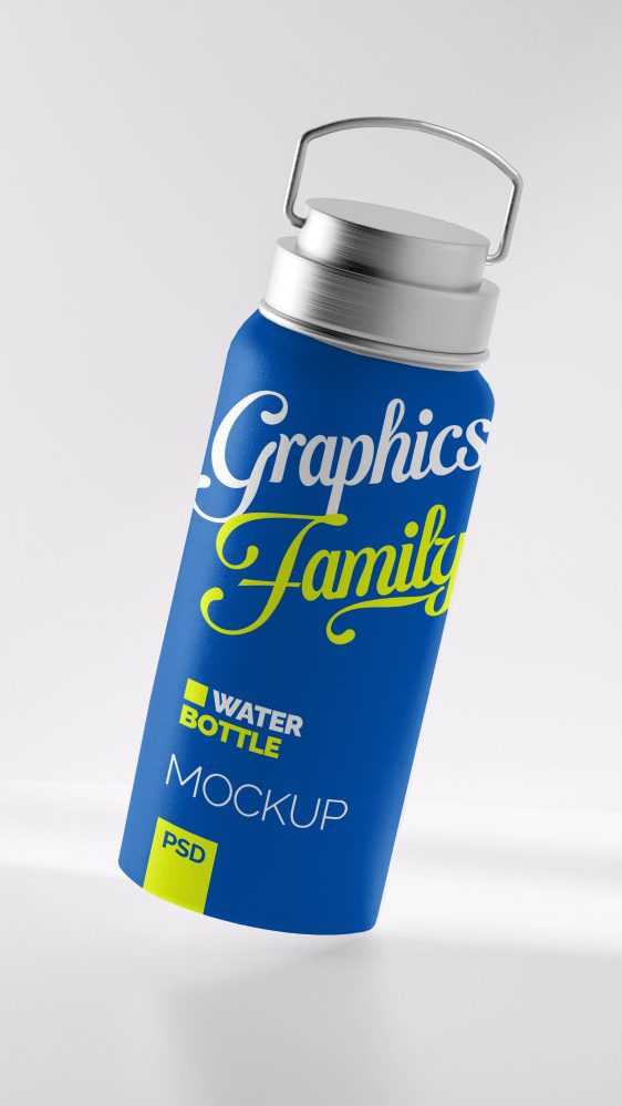 فایل ماکت طراحی بطری آب حرارتی - Thermal Water Bottle Design Mockup