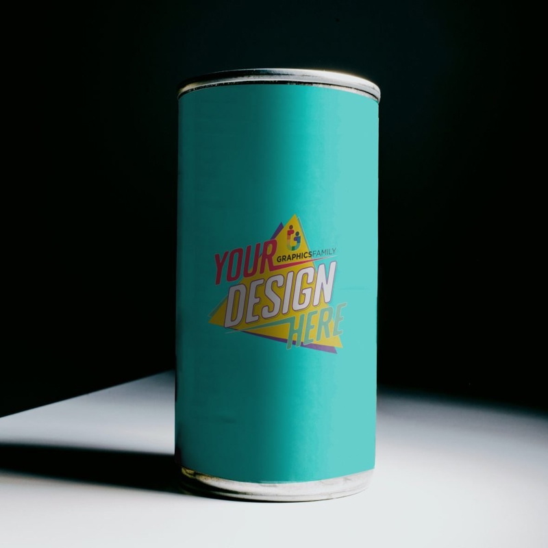 فایل دانلود ماک‌آپ طراحی قوطی حلبی - Tin Can Design Mockup Download