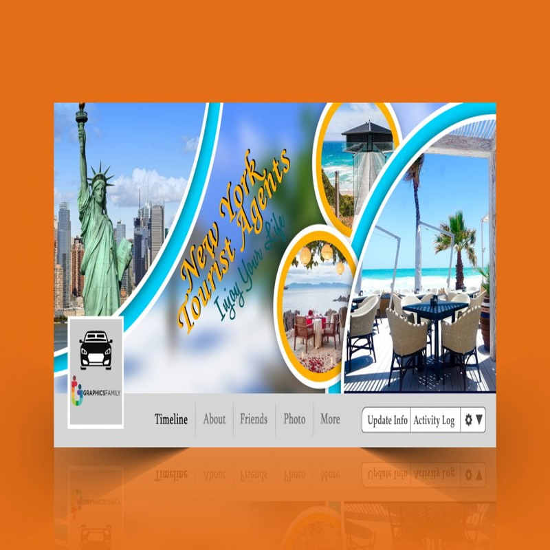 فایل طرح جلد فیسبوک آژانس گردشگری (psd) - Tourist Agent Facebook Cover Design psd