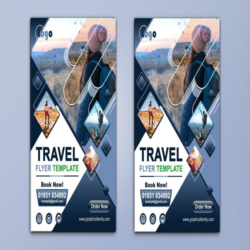 فایل طراحی بروشور مسافرتی A4 - Travel A4 Flyer Design