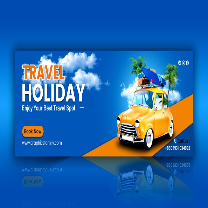 فایل الگوی طراحی بنر وب آژانس مسافرتی - Travel Agency Web Banner Design Template