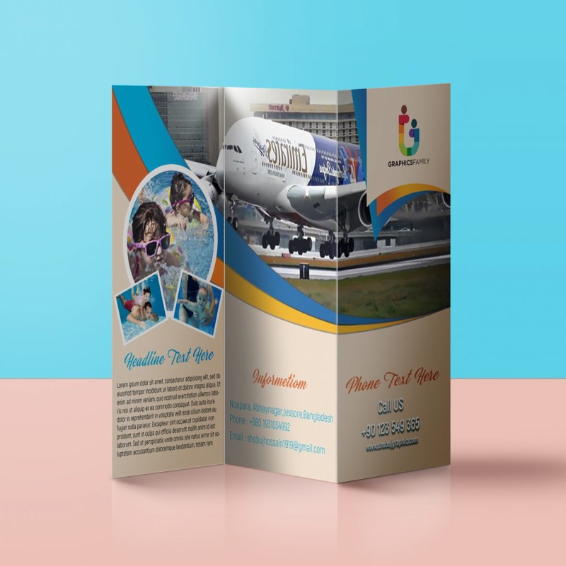 فایل قالب PSD بروشور سه لت مسافرتی - Traveling Tri fold Brochure Design Template psd