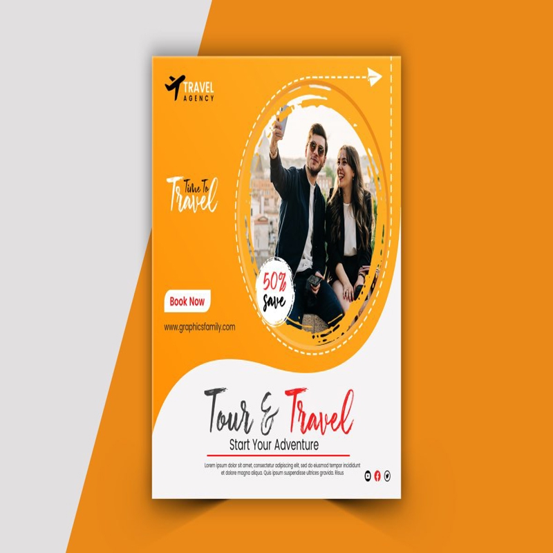 فایل قالب پست اینستاگرام مسافرتی - Travelling Instagram post template