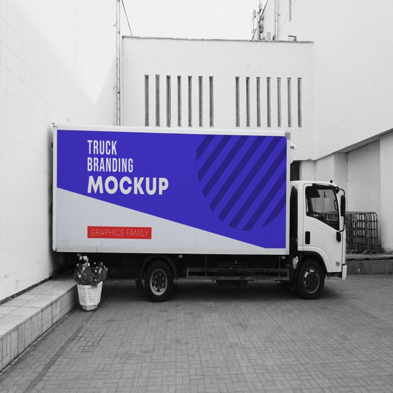 فایل ماکت برند کامیون - Truck Branding Mockup