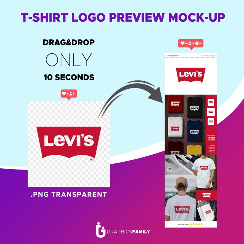 فایل پیش‌نمایش لوگو تی‌شرت - Tshirt Logo Preview Mockup
