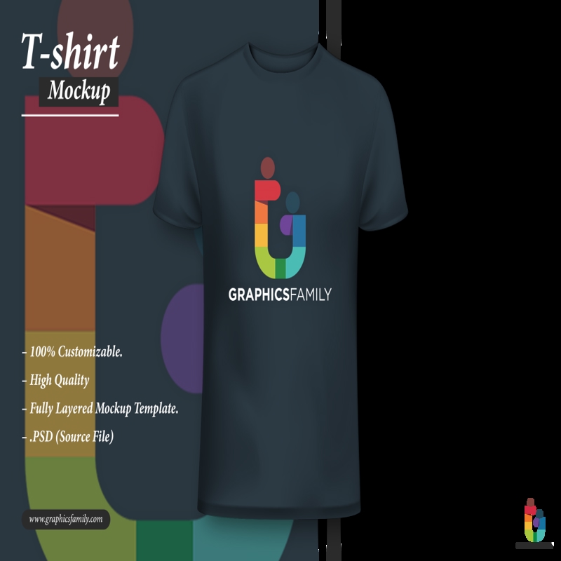 فایل الگوی ماکت تی‌شرت با تصویر وکتور قلب - T-shirt mock-up template with heart vector image