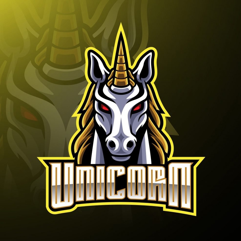 فایل لوگوی نماد ورزش‌های الکترونیکی یونیکورن - Unicorn Esports Mascot Logo
