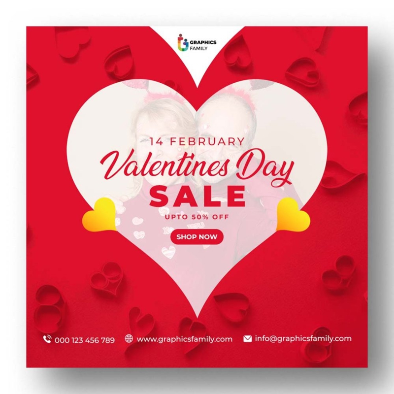 فایل الگوی رسانه‌های اجتماعی روز ولنتاین - Valentines Day Social Media Template