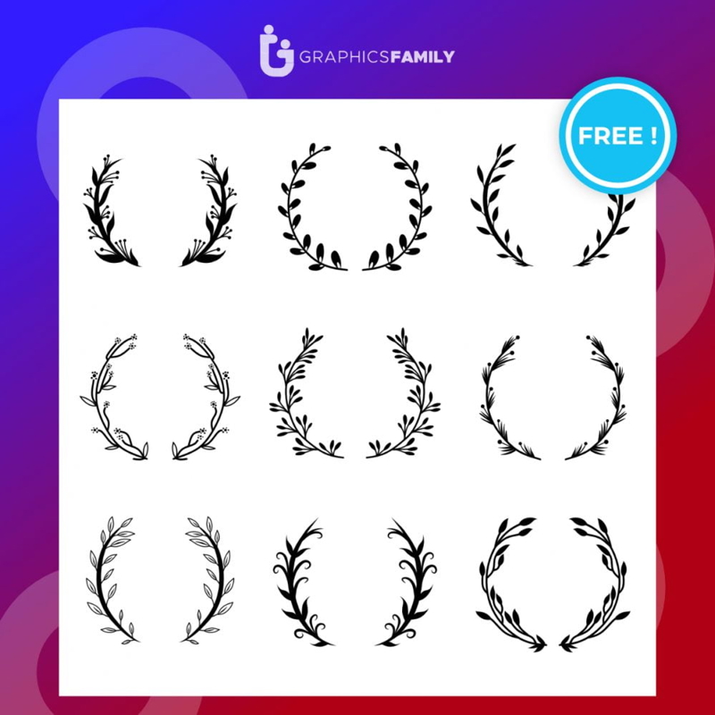 فایل مجموعه متنوعی از قاب‌های گرد گلدار و برگ بو - Various round floral and laurel frames set