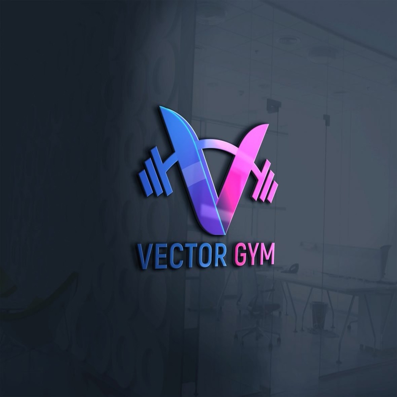 فایل قالب PSD لوگو باشگاه ورزشی - Vector Gym Logo PSD Template