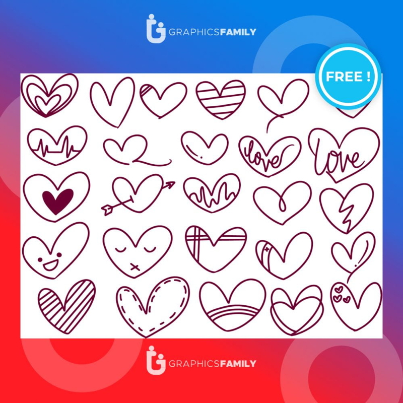 فایل تصویر برداری از شکل دودل، عشق ویژه ولنتاین - Vector Illustration of Doodle Shape, Valentine’s Special Love