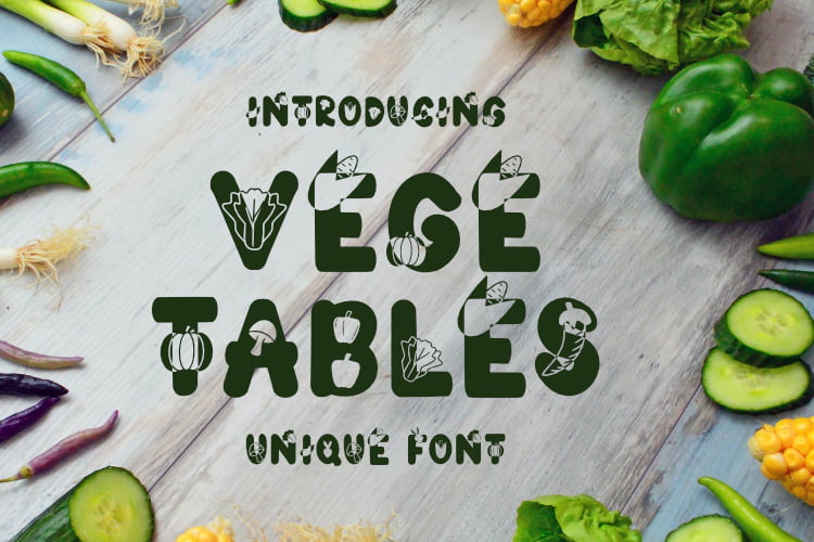 فایل فونت سبزیجات - Vegetables Font