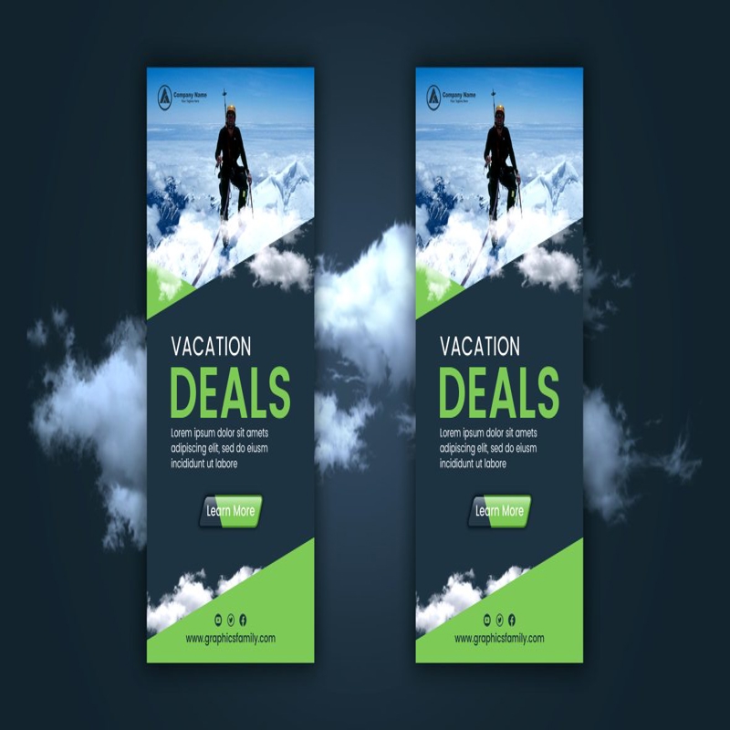 فایل طراحی بنر وب عمودی - Vertical Web Banner Design