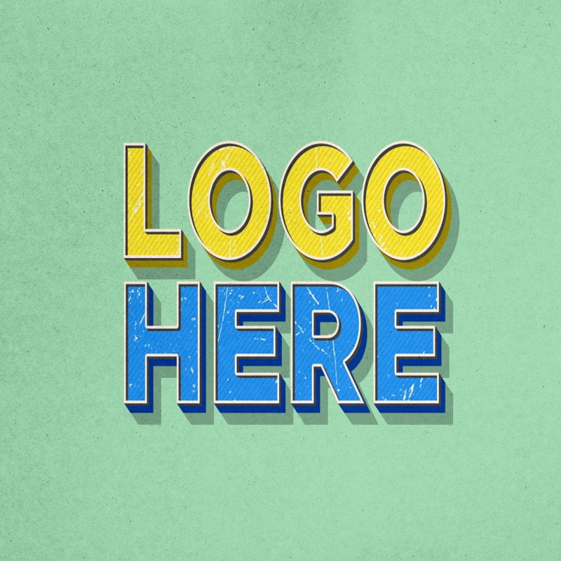 فایل موکاپ لوگو با افکت قدیمی - Vintage Effect Logo Mockup