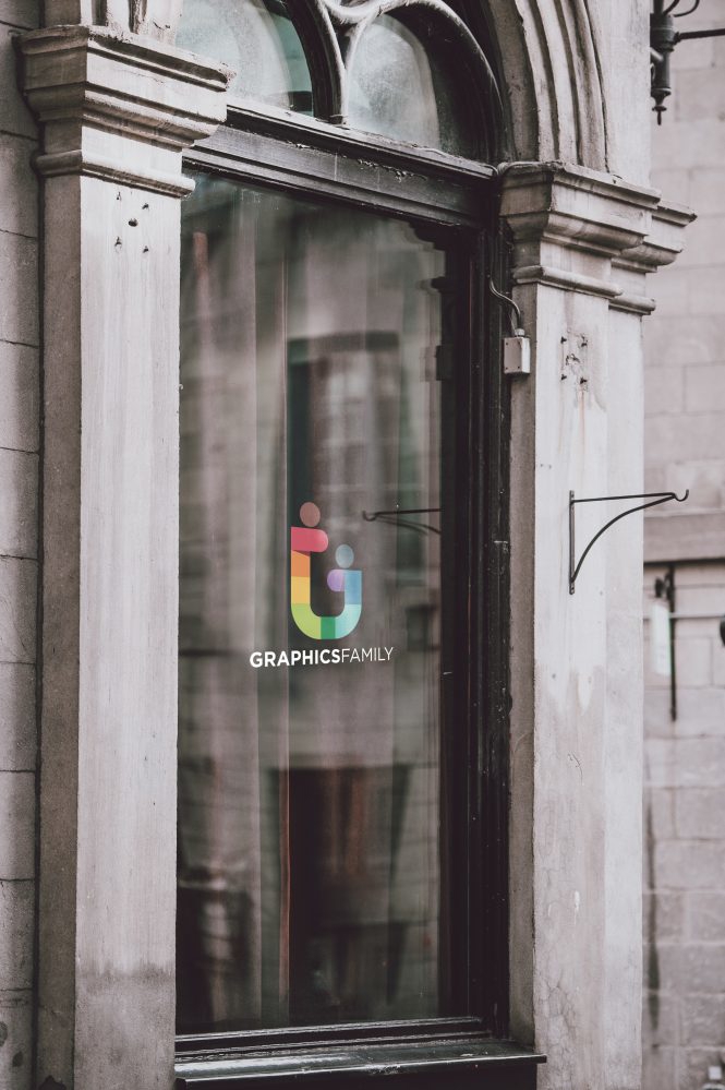 فایل موکاپ لوگو شیشه ای قدیمی - Vintage Glass Logo Mockup