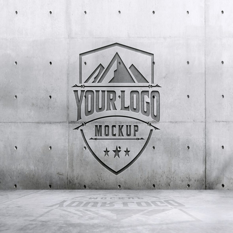 فایل موکاپ لوگوی دیواری قدیمی - Vintage Wall Logo Mockup