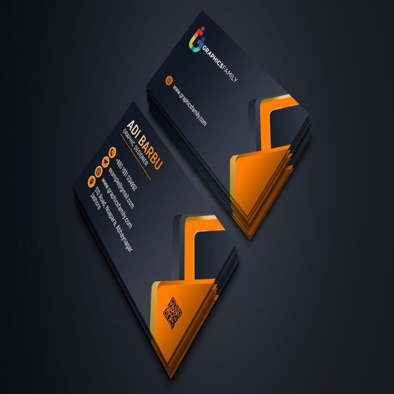 فایل طراحی کارت ویزیت با رنگ مشکی و نارنجی - Visiting Card Design with Black and Orange