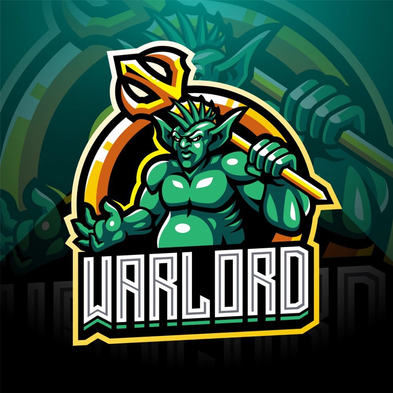 فایل الگوی لوگوی طلسم ورزش‌های الکترونیکی War Lord - War Lord Esports Mascot Logo Template