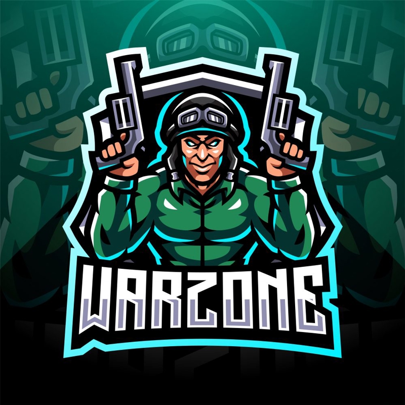 فایل لوگوی طلسم بازی Warzone - Warzone Gaming Mascot Logo