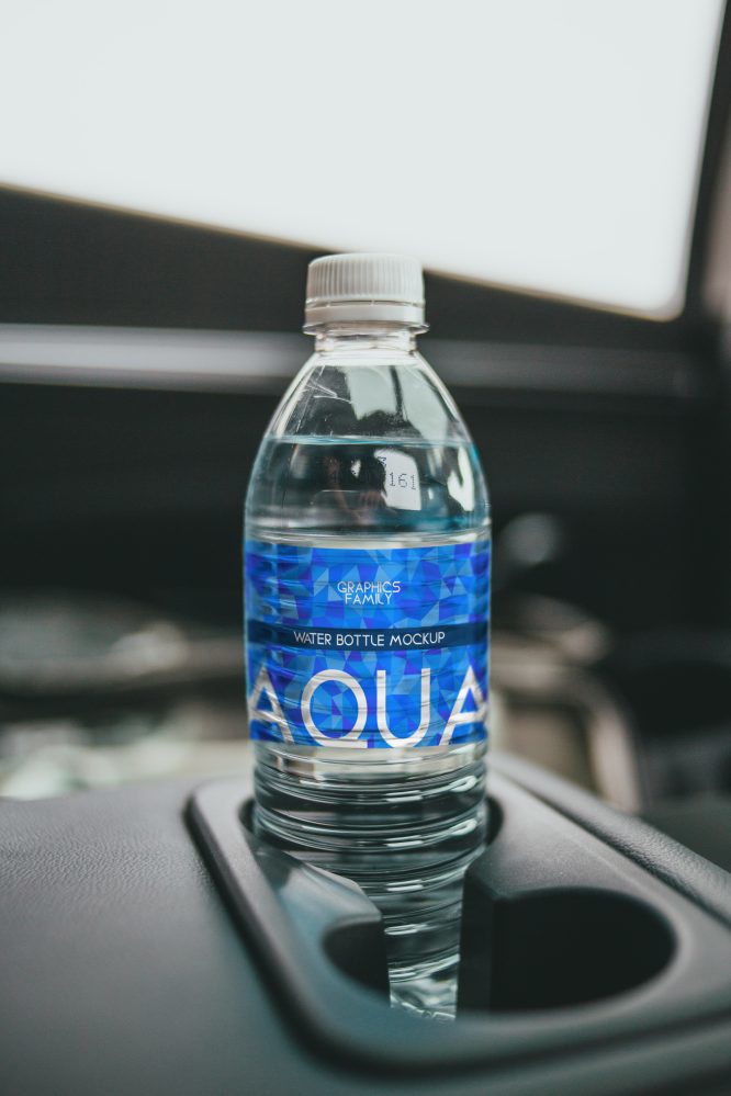 فایل موکاپ برچسب بطری آب - Water Bottle Label Mockup