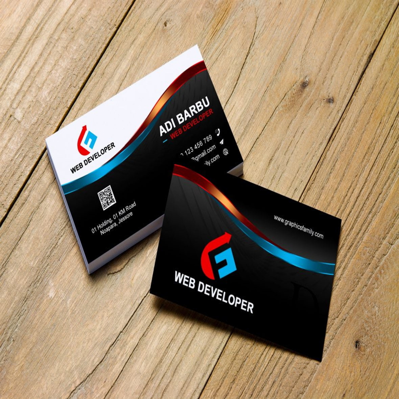 فایل طراحی کارت ویزیت توسعه دهنده وب - Web Developer Business Card Design