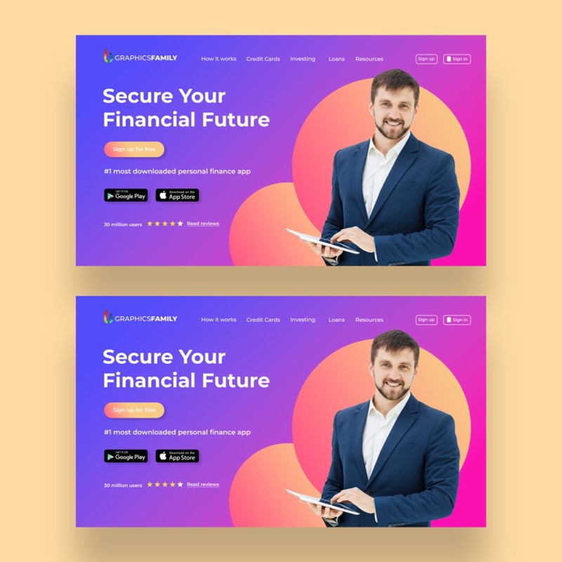 فایل طراحی هدر صفحه وب سایت - Website Page Header Design