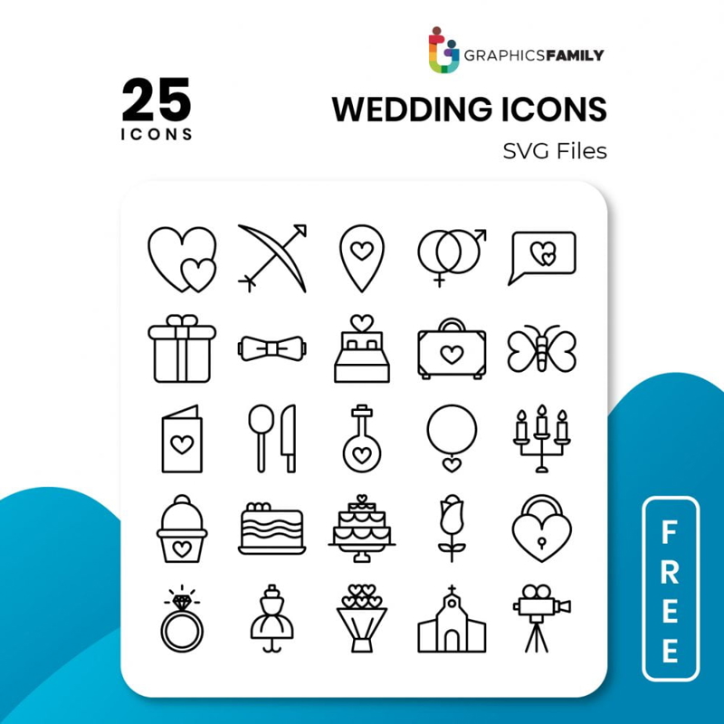 فایل آیکن‌های عروسی - Wedding Icons