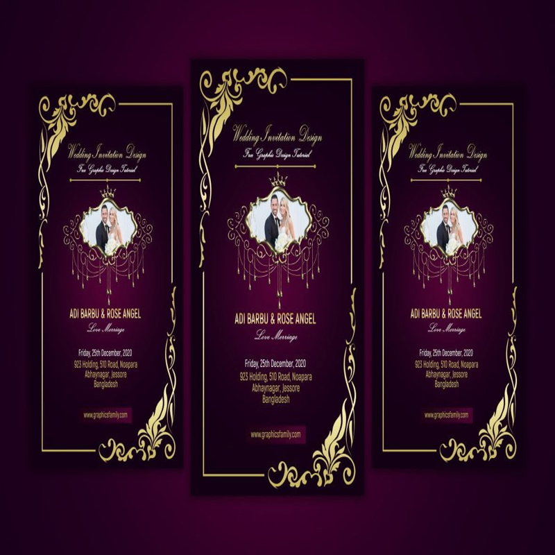 فایل الگوی کارت دعوت عروسی - Wedding Invitation Card Template