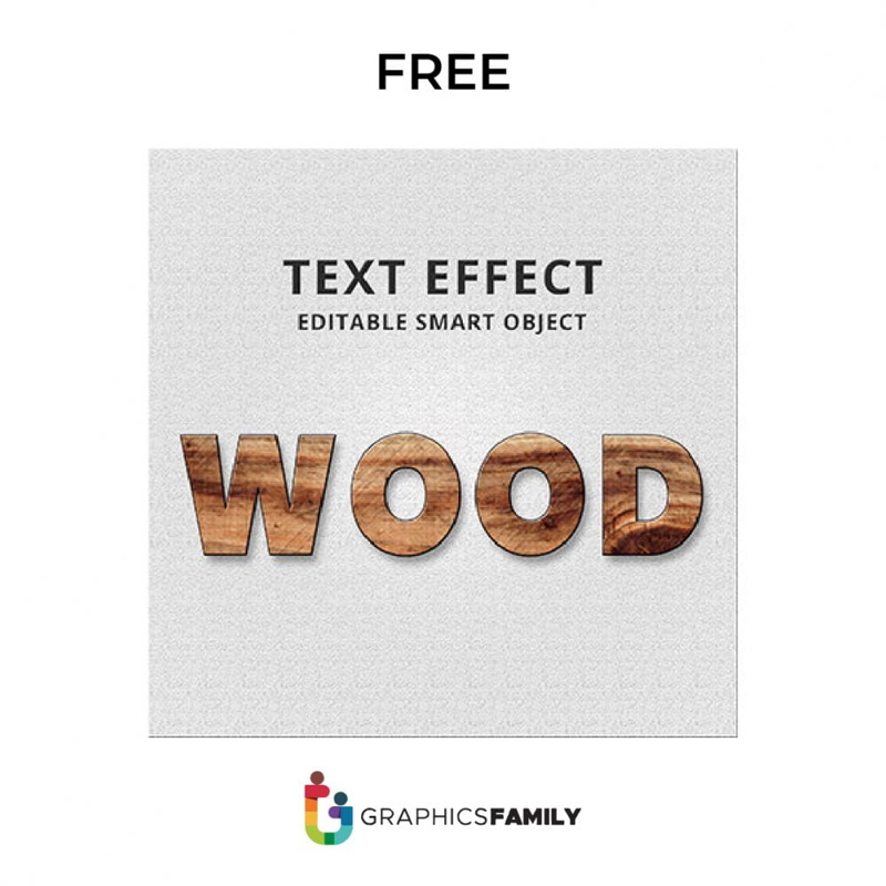 فایل افکت متن چوبی PSD - Wood Text Effects PSD
