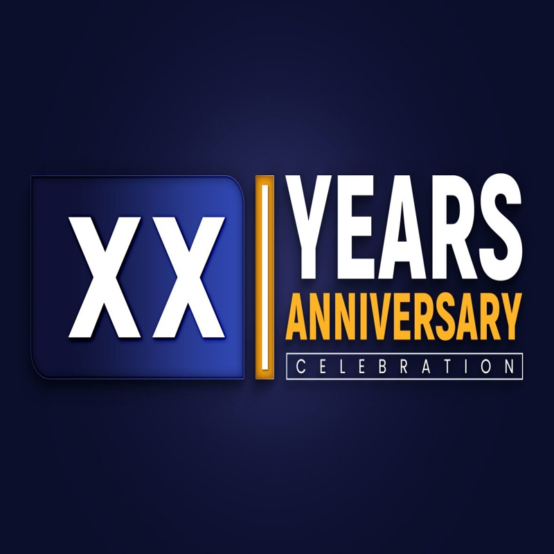 فایل لوگوی بیست و دومین سالگرد با تصویر برداری آبی - XX years anniversary logotype with blue vector image