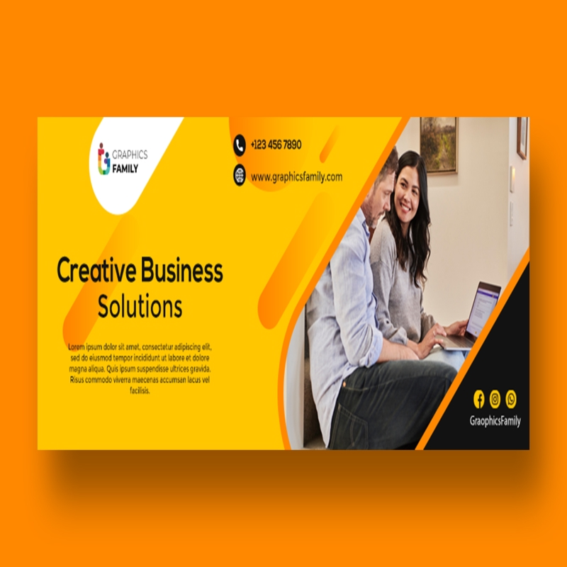 فایل الگوی طراحی جلد فیسبوک زرد - Yellow Facebook Cover Design Template