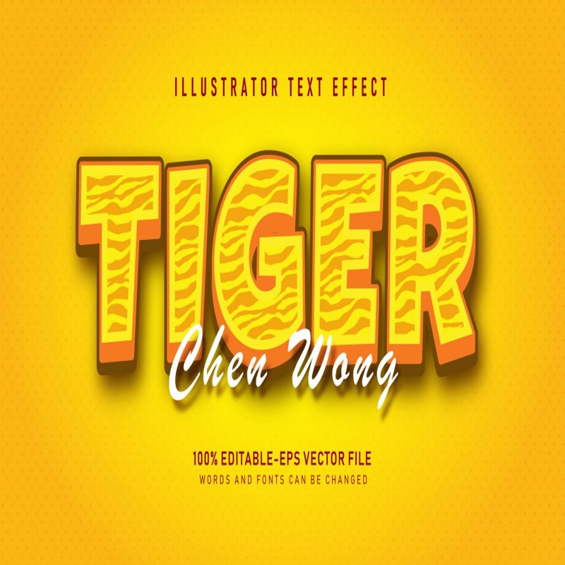 فایل افکت متن پوست ببر زرد - Yellow Tiger Skin Text Effect