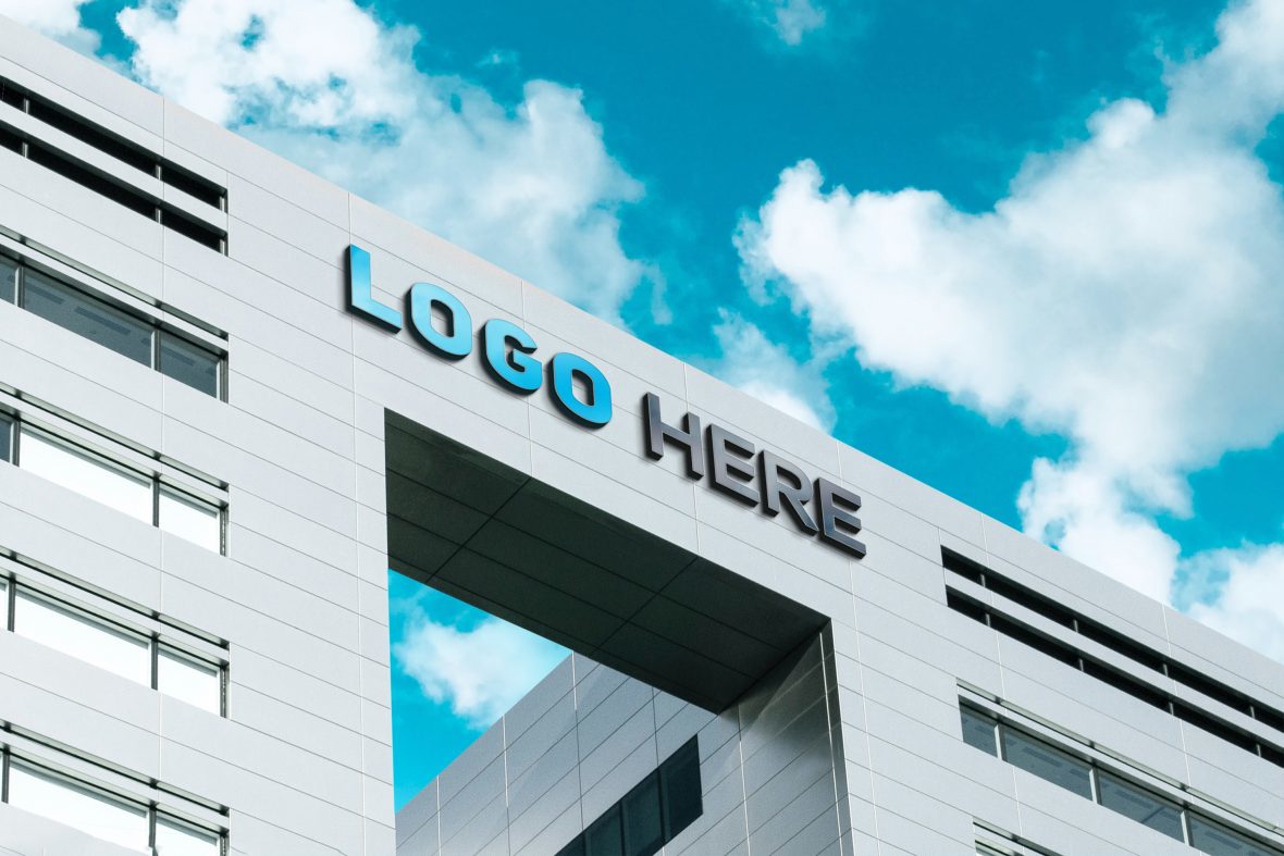 فایل موکاپ لوگوی سه بعدی شرکت - 3D Company Logo Mockup