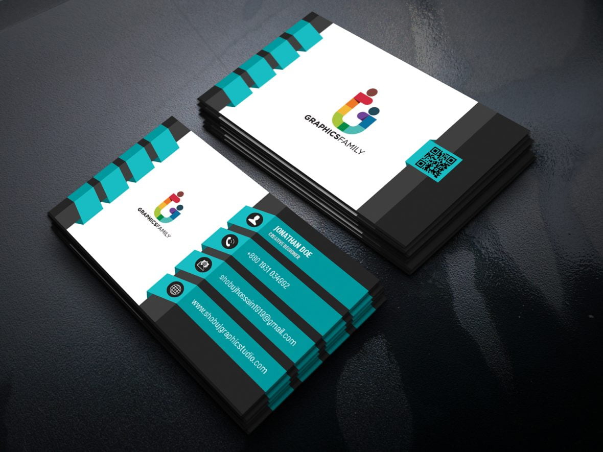 فایل الگوی کارت ویزیت طراح خلاق سه بعدی - 3D Creative Designer Business Card Template